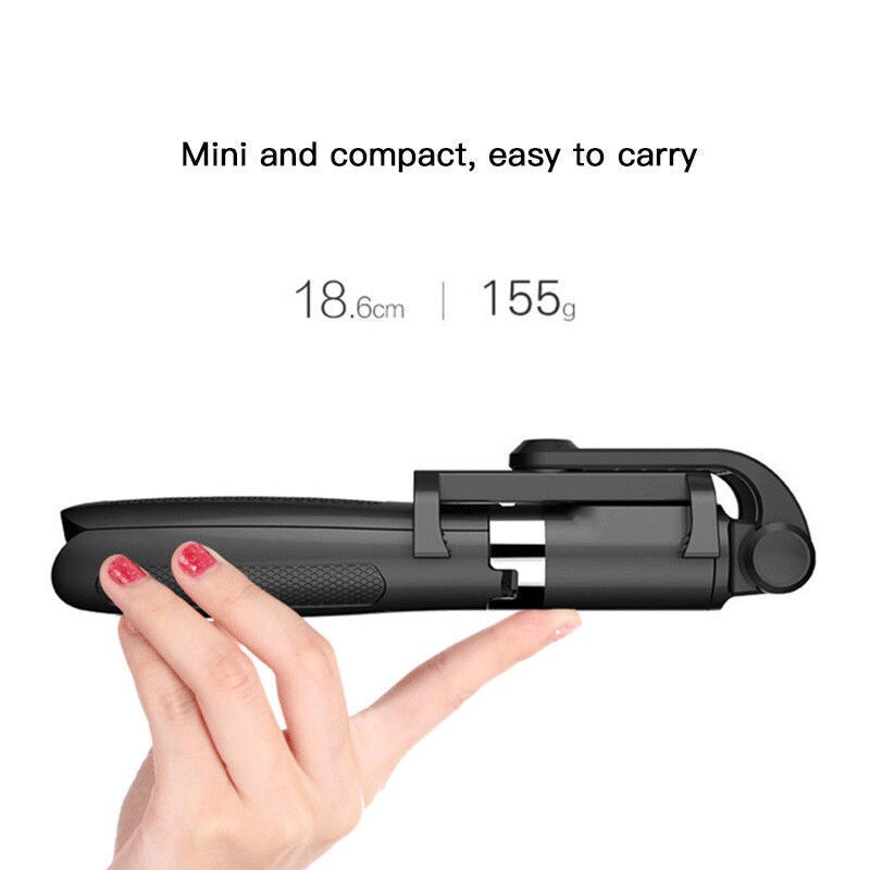 Bluetooth Selfie Stick Tripod - Extendable 185mm Folded Length - Remote Shutter - Phone Holder