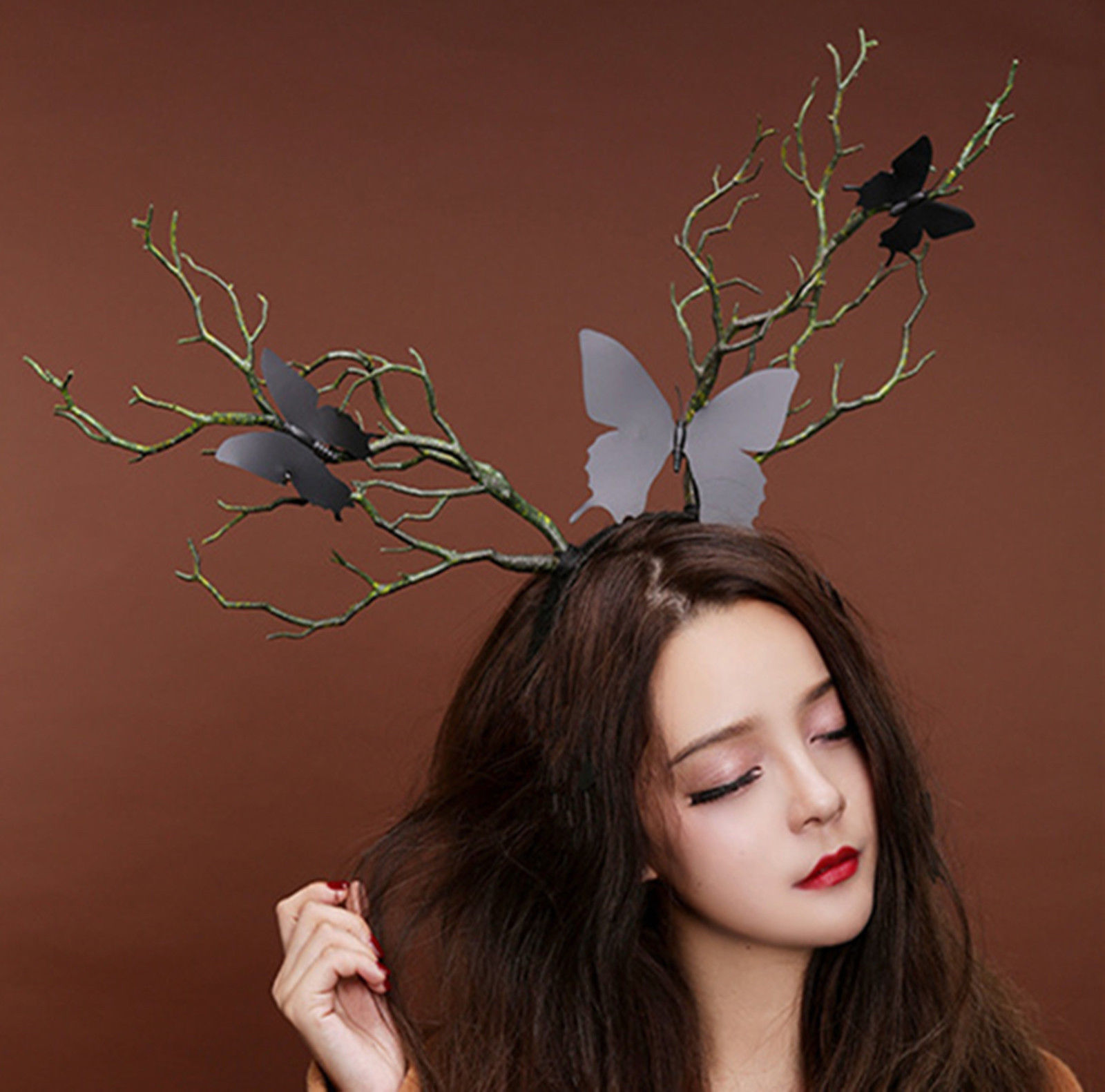 Pandebånd gotisk halloween grene xmas gevir kostume kvinder hårbånd rekvisitter