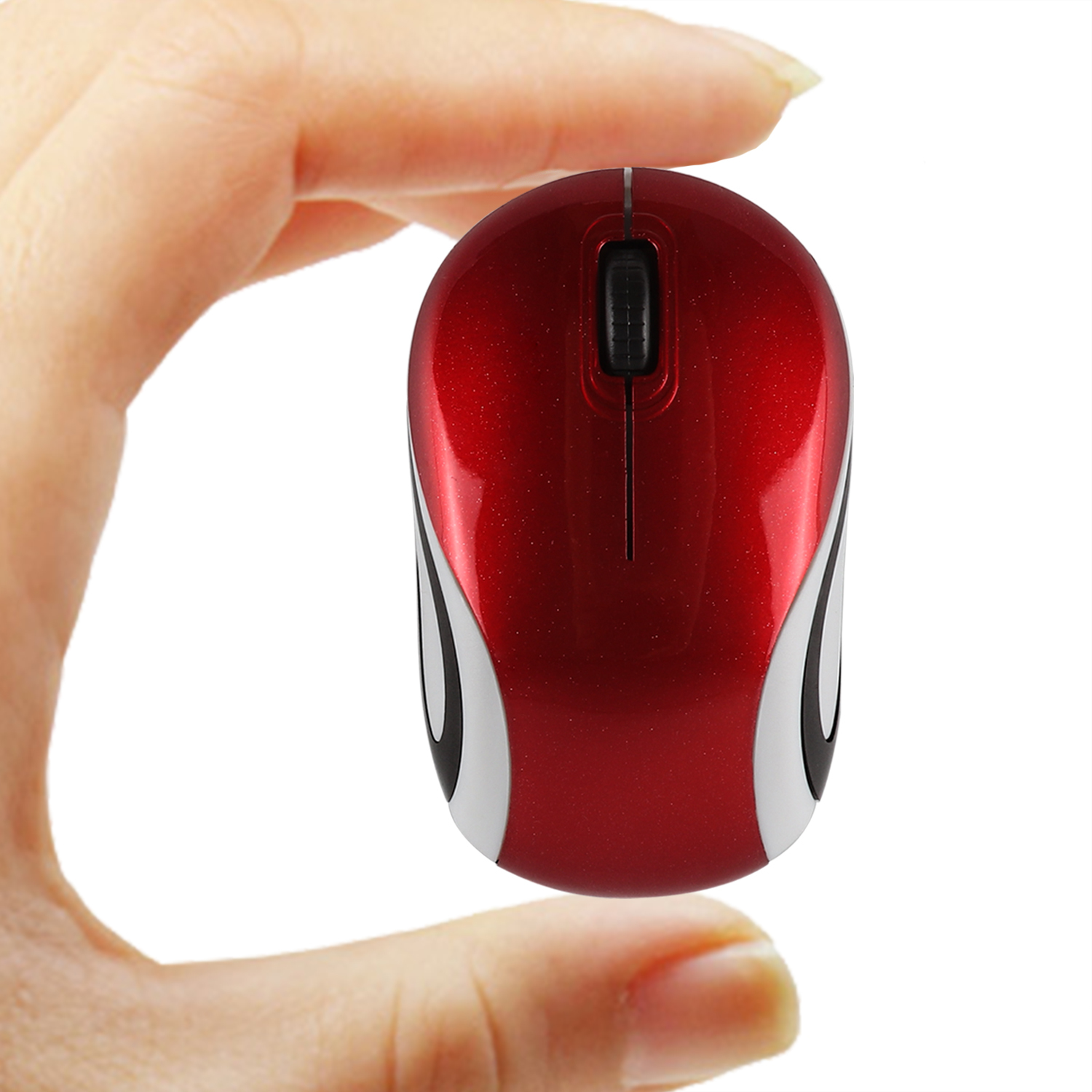 Draadloze Mini Muis Optische Kleine Draagbare Gaming Mause 1600Dpi Ergonomische Usb Muis Kids Pc Gamer Muizen Voor Laptop computer: Rood