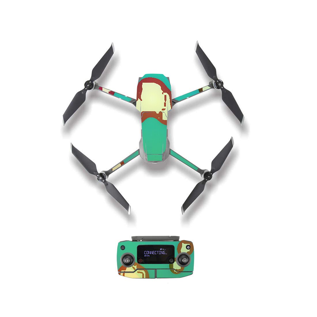 Pegatina de piel de estilo de bloque colorido para DJI Mavic 2 Pro y Zoom, película de protección de batería de cuerpo de control remoto para Dron, 18 estilos: YSDJM20070