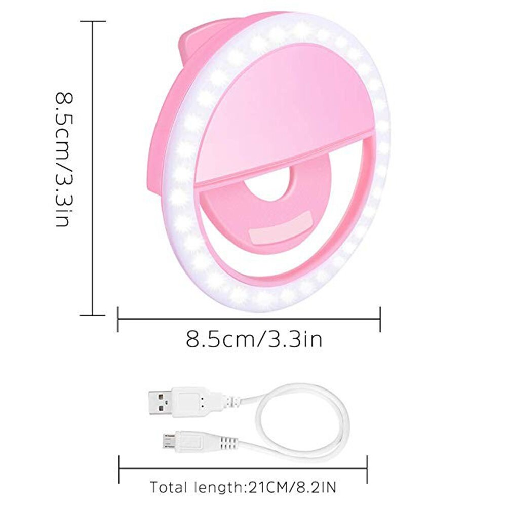 Anillo de luz LED para selfis, luz Flash Macro para iluminación de cámara de teléfono móvil, luces luminosas con Clip para iPhone 11 Pro Max