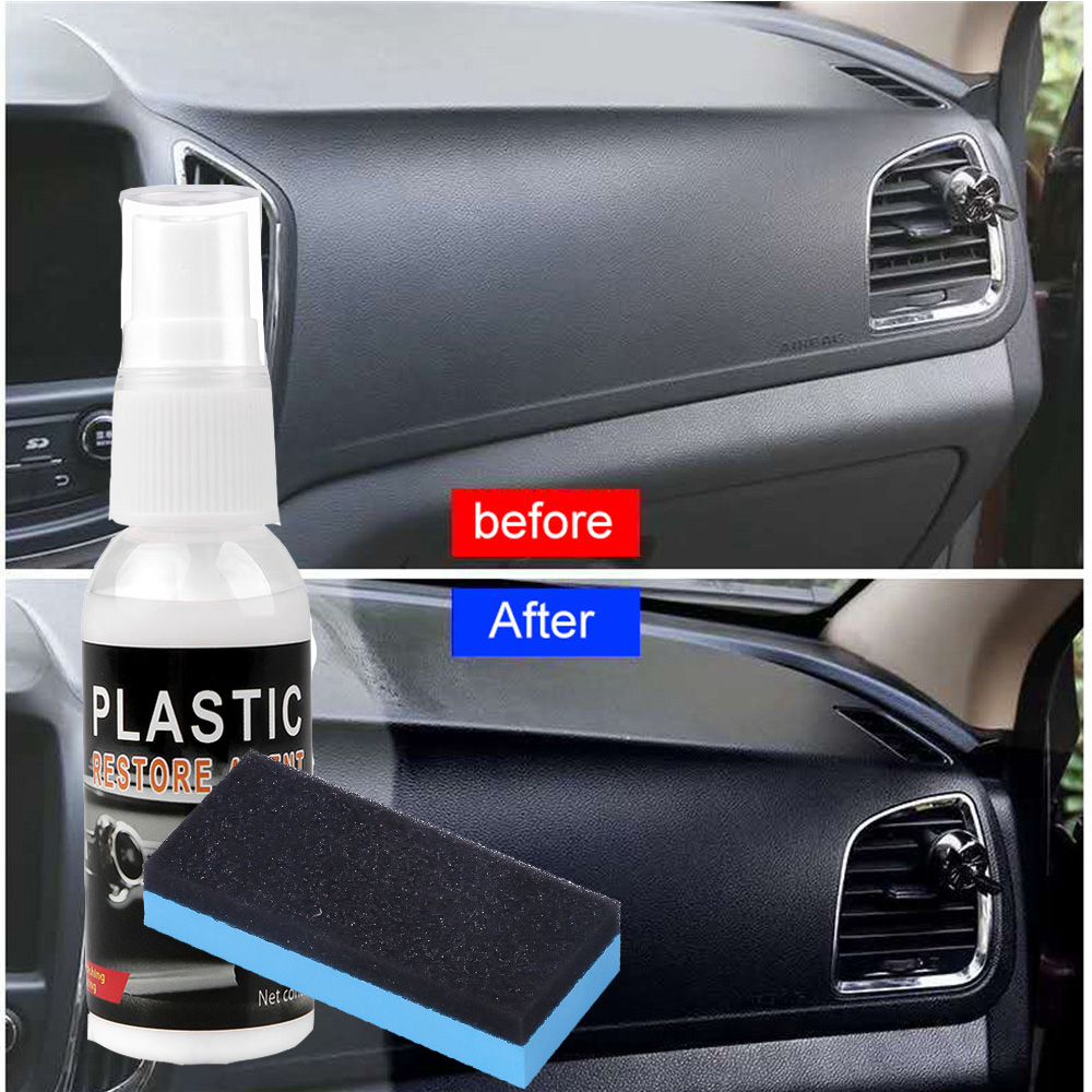 30ML Auto Renovatie Automotive Plastic Renovatie Agent Interieur Update Reparatie en Onderhoud Spray Autolichtreiniger