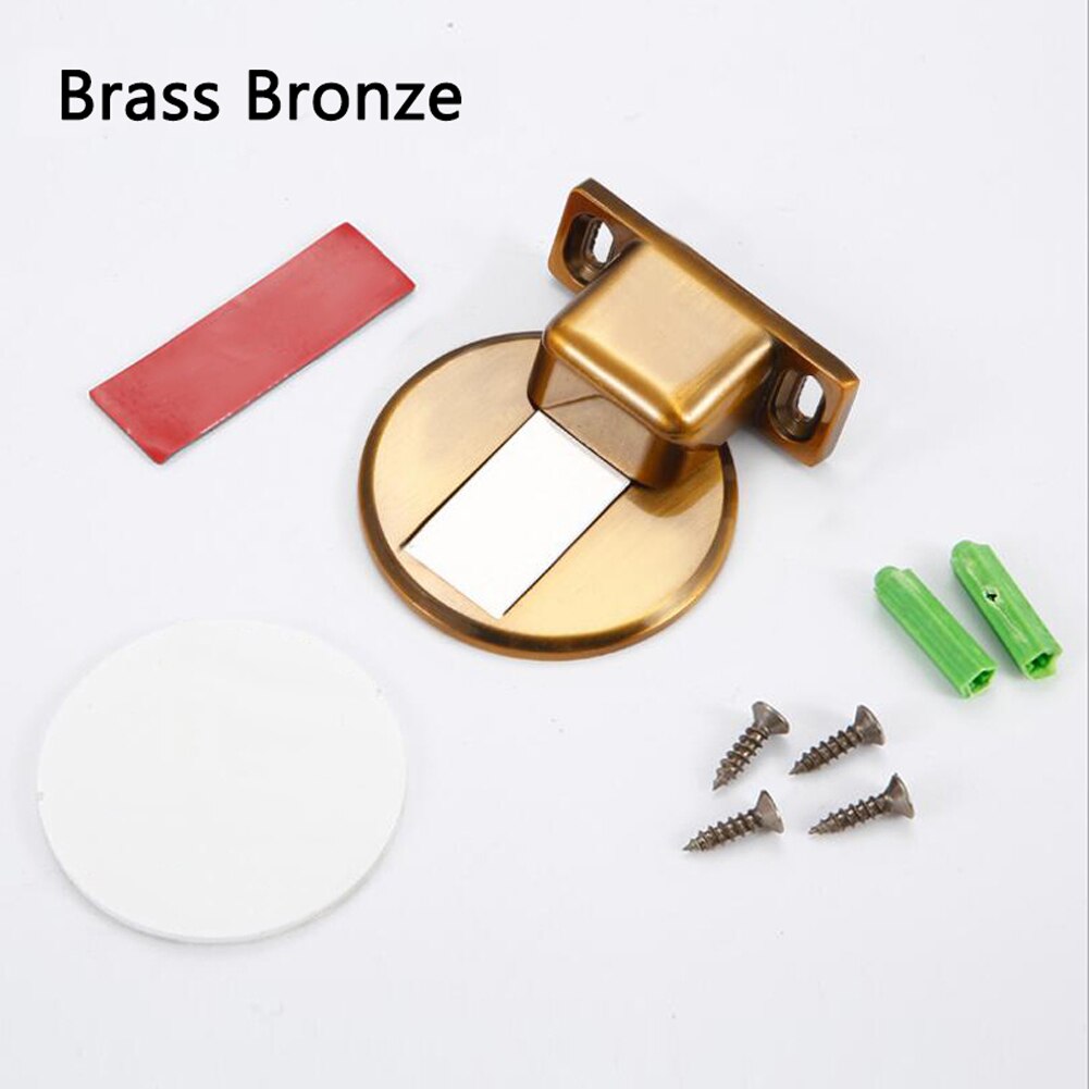 Magnetic Door Holder Stopper Invisible Doorstop Wall Floor Mount Safety Catch Stainless Steel Door Suction Bedroom Door Block: Pink