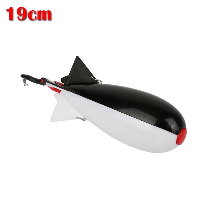 Carp Fishing Feeder Nesting Bait Feeder Cage Float Thrower Floating Bait Container Fishing Tool Particle Container: 19cm Black White