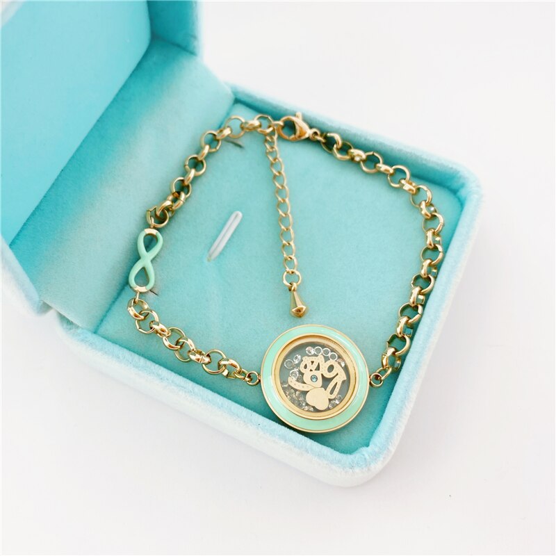 Gouden hartvormige liefdesarmbanden en armbanden voor vrouwen met eenvoudige schakelketting en pulseras-sieraden voor meisjesfeestjes: Roosblauw