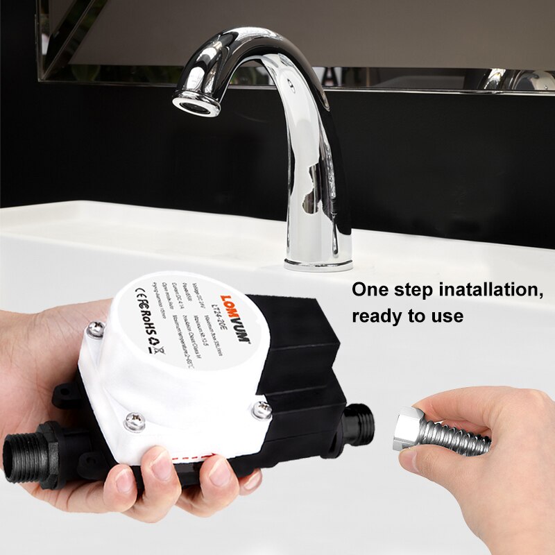 LOMVUM Booster Pump Brushless Water Pump 24V 65W 13.5M Auto Pressure Controller IP56 Household Water Heater Boost For Home