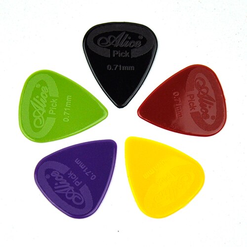 Alice-Lote de 500 Uds. De púas antideslizantes de nailon para guitarra, 0,58/0,71/0,81/0,96/1,2/1,5mm,: 0.71mm