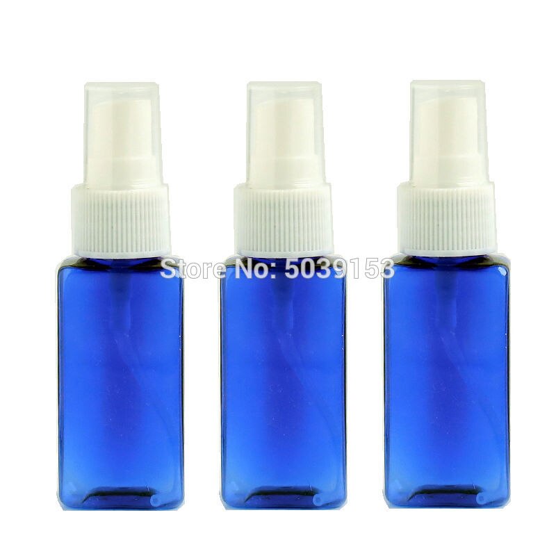 30ml Square Transparent Portable Travel small Empty Spray Bottles Plastic Refillable Cosmetic Containers Liquid Organizer: 3PCS Blue