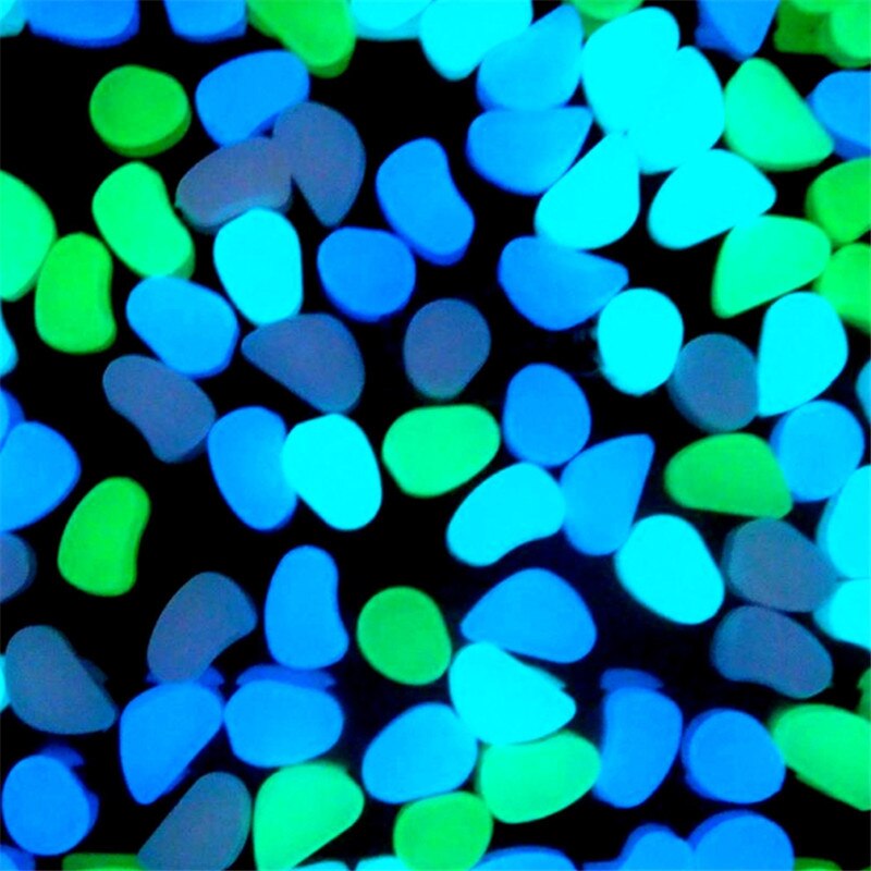 25/50Pcs Pebbles Glowing In The Dark Fluorescent Stone Aquarium Fish Tank Garden Lawn Sidewalk Luminous Stone Home Decoration