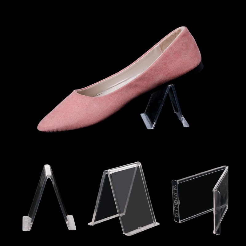 Multifunction Acrylic Shoes Display Stand V Shape Shoe Rack Shelf Holder Shop