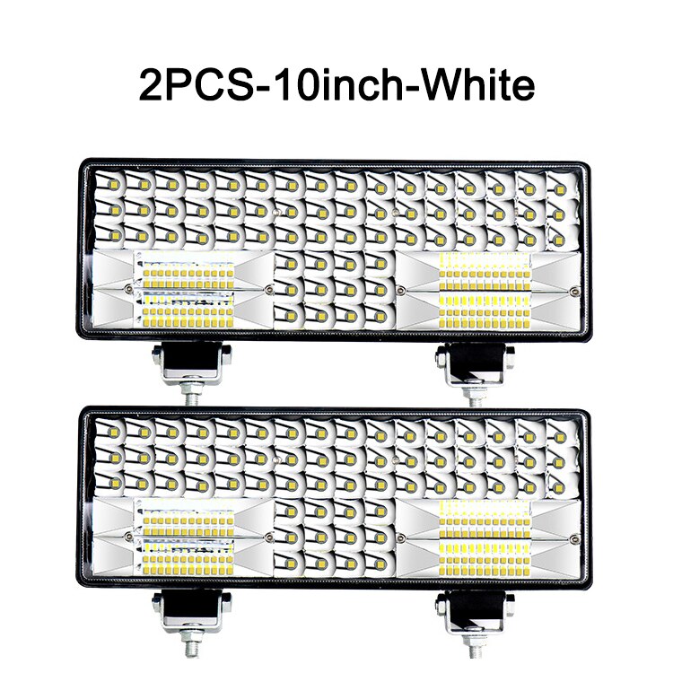 Nlpearl valopalkki/työkevyt kuorma-autot led työvalopalkki tulvapistevalo työvalot autoihin maastotraktori vene 4 x 4 12v 24v: 2 kpl -10 tuuman valkoinen