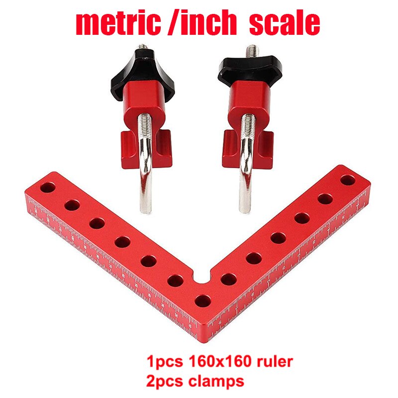 Woodworking Adjustable Corner Clamping Ruler Aluminium Alloy Right Angle Clamps L-Shaped Auxiliary Fixture Positioner Clips