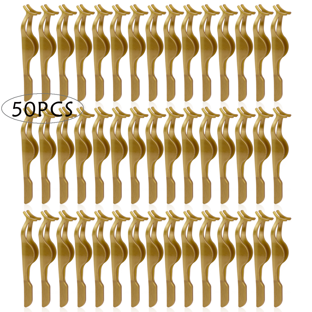 Pinzas de plástico para pestañas postizas, rizador de extensión, pinza aplicadora, eliminador de pestañas, 30/50 unidades: Sandía roja