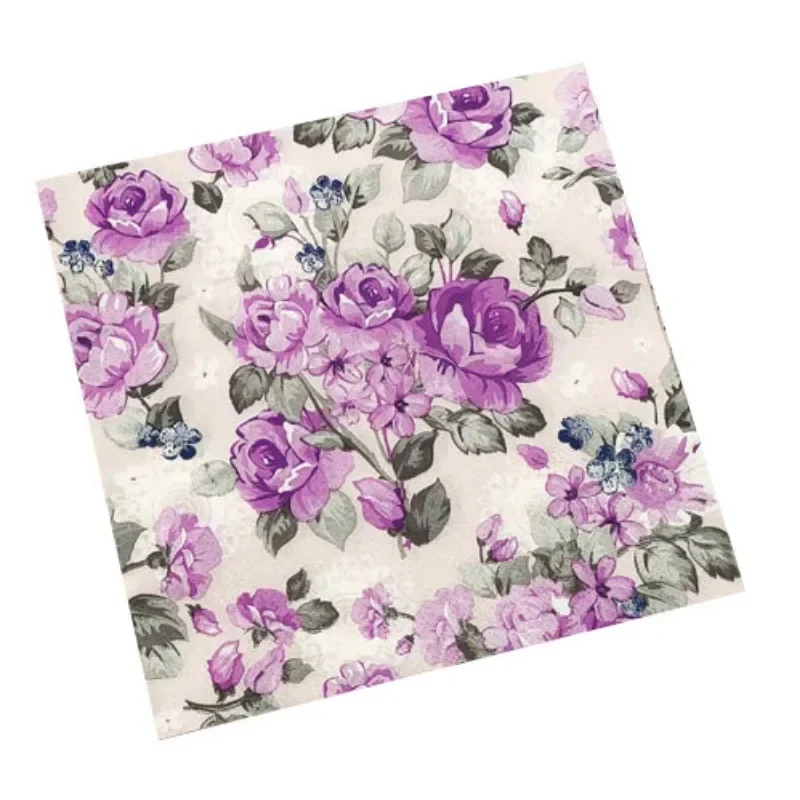 Kleurrijke Gedrukte Servetten 2 Ply Paarse Bloemen Lippenstift Papier Westerse Restaurant Bruiloft Wijnglas Bloem Papier 20 stks/pak 33 cm: Default Title