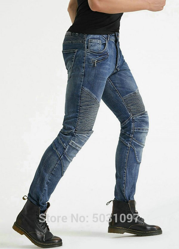 Loong Biker 114-25 100% Katoen Moto Rcycle Rijden Jeans Beschermende Casual Broek Moto Sport Losse Rechte Broek Leisure jeans