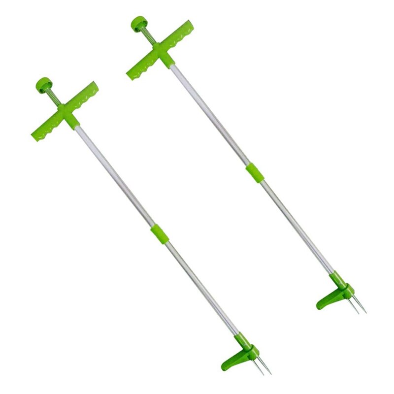 2Pcs Root Remover Outdoor Killer Tool Claw Weeder Portable Manual Garden Lawn Long Handled Aluminum Weeder Puller