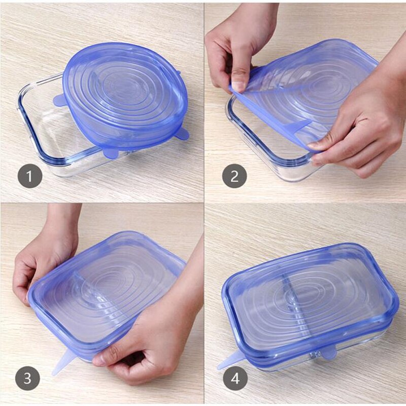 Multifunction Silicone Cover Stretch Lids Reusable Airtight Food Wrap Keeping Fresh Seal Bowl Stretchy Wrap Kitchen Cookware