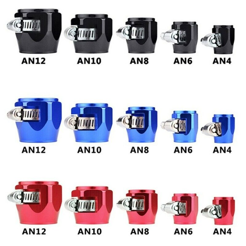 AN6 Hex Slang Finisher Klem Met Schroef Band Slang End Cover Montage Adapter Connector 4 6 8 10 12AN Slangen & Klemmen