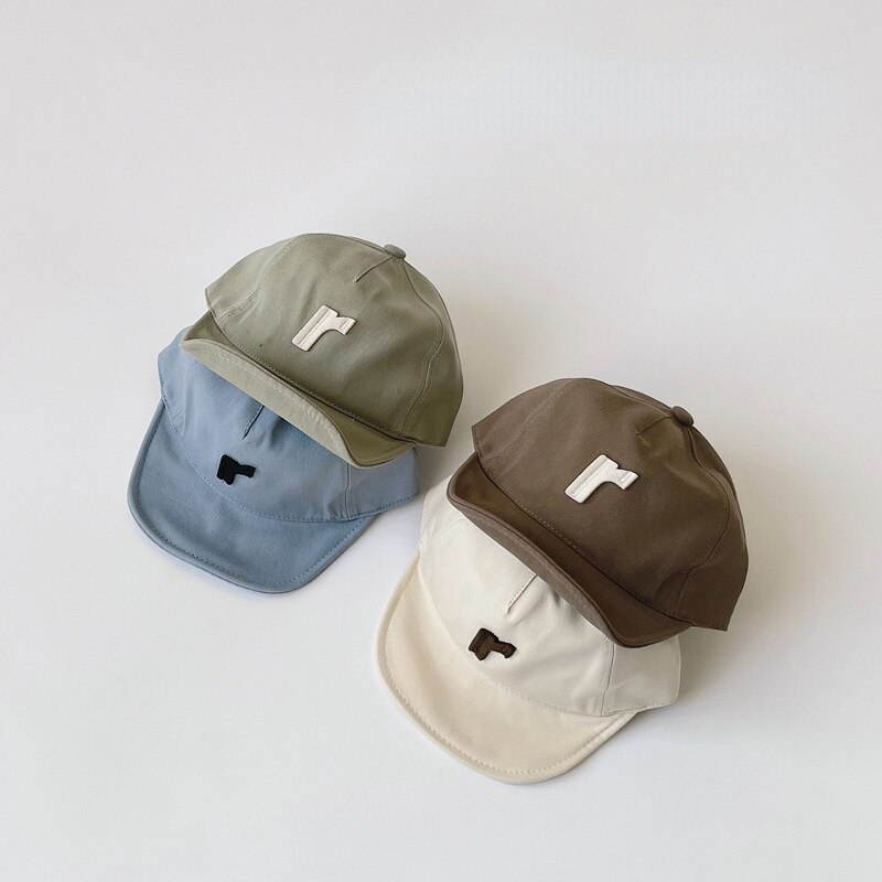 Primavera verão ins estilo 0-2 anos bebê meninos moda bonés crianças simples letras macio brims bonés de beisebol