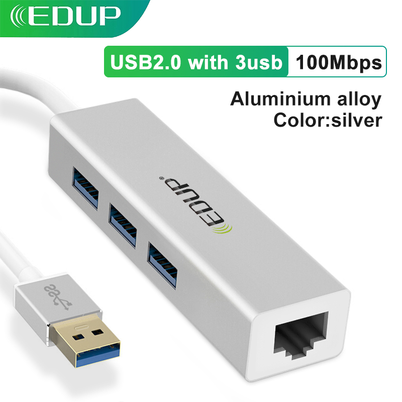 EDUP USB C HUB 1000Mbps 3 Ports USB 3.0 Type C HUB USB to Rj45 Gigabit Ethernet Adapter for MacBook Laptop Computer Accessories: 100M U with 3USB