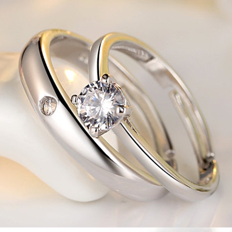 Amanti CC Paio di Anelli Per Le Donne E Gli Uomini di Amore Classico di Promessa Bijoux Anello S925 Argento-Placcato Da Sposa Da Sposa gioielli CC846