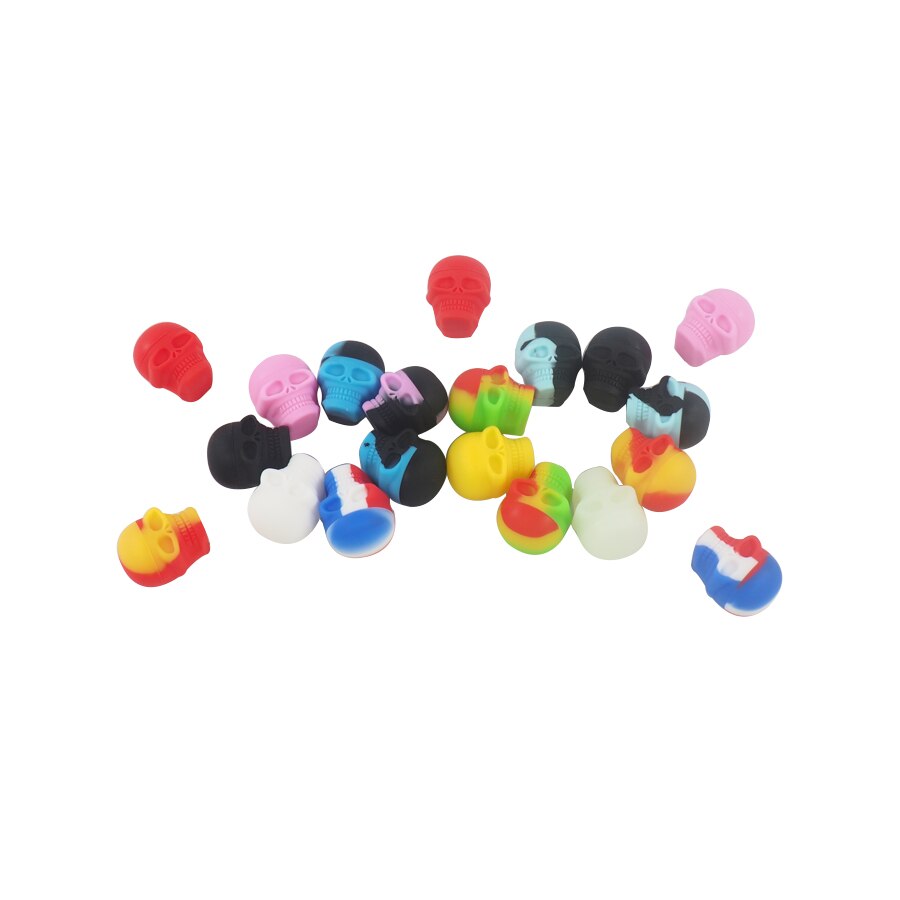 20pcs 3ml skull shape silicone container silicone jar storage kitchen jars for storage spices