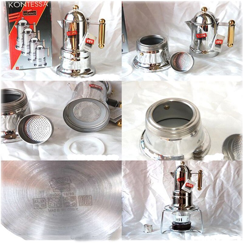 Italian Moka Pot Household Mocha Coffee Machine Stainless Steel Commercial Espresso Coffee Maker