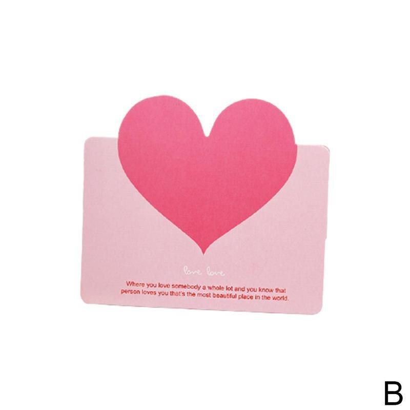 10pcs Mixed Color Love Heart Shape Greeting Card Wedding Valentine's Day Card Wedding Invitations Card Romantic Cards: B