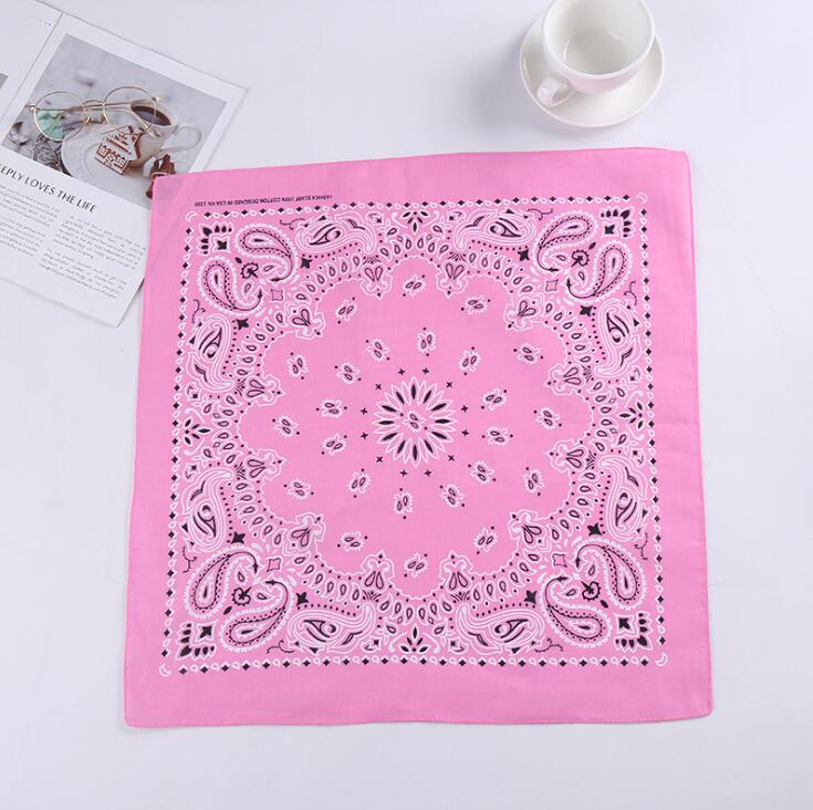 Bohemia Print Bandana Hair Bands for Girls Women Headband Scarf Face Mask Cross TurbanBandanas Headwear 55cmX55cm Hair Headwrap: Pink