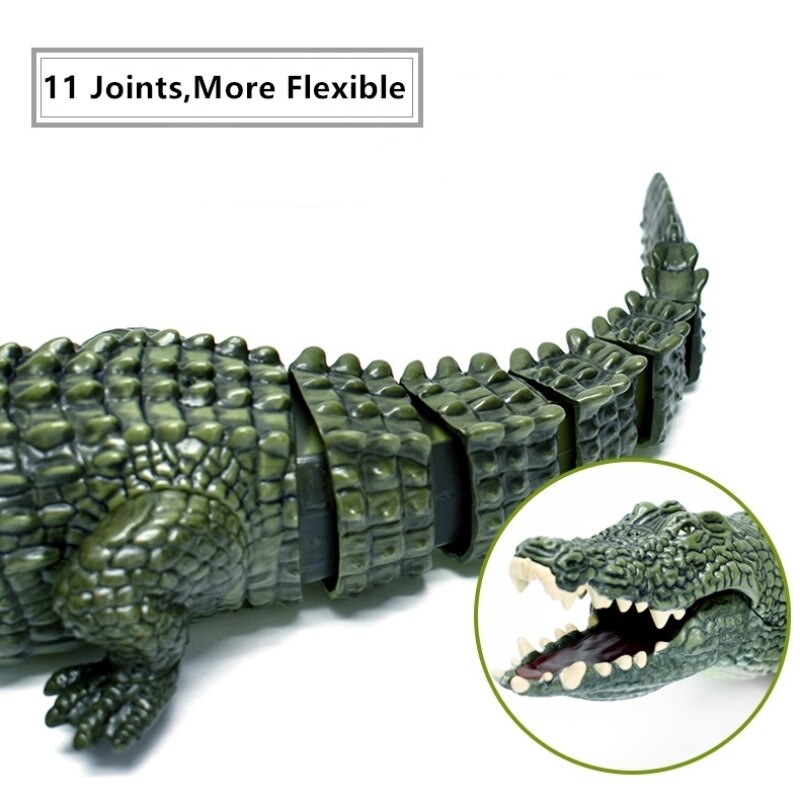 Highly Imitate RC Crocodile Simulation Crawling Flexible Swing Tail Light And Sound Infrared Realistic RC Animal Electric Toys