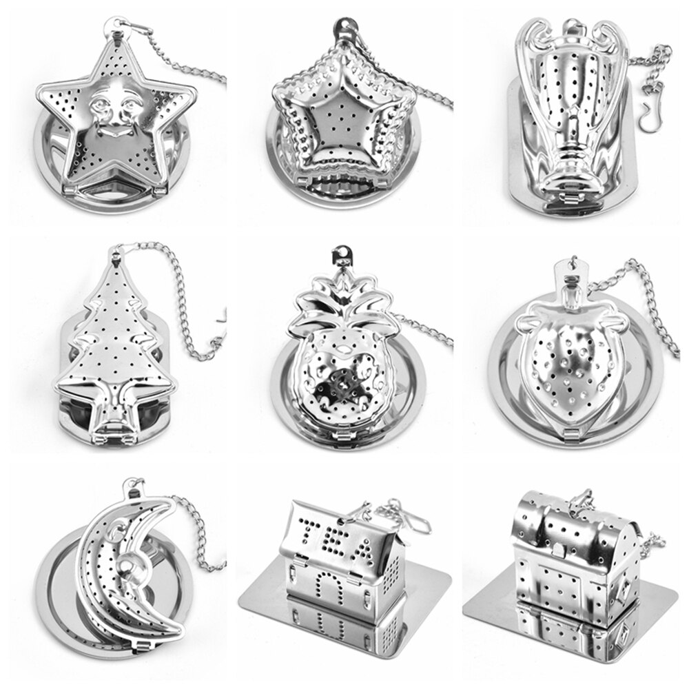 1 Pc Star Moon Tree Shapes Tea Infuser Stainless Steel Reusable Metal Tea Bag Filter Tea Strainer