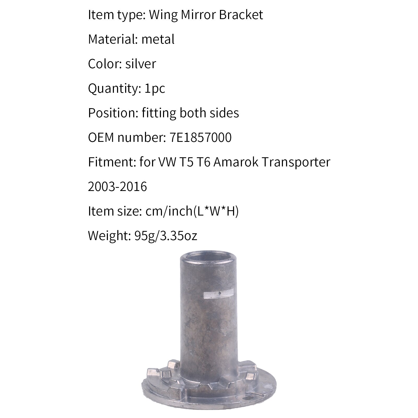 Autoleader Mental Wing Mirror Bracket Gear Bearing Inner Bush L/R For VW T5 T6 Amarok Transporter 2003 7E1857000