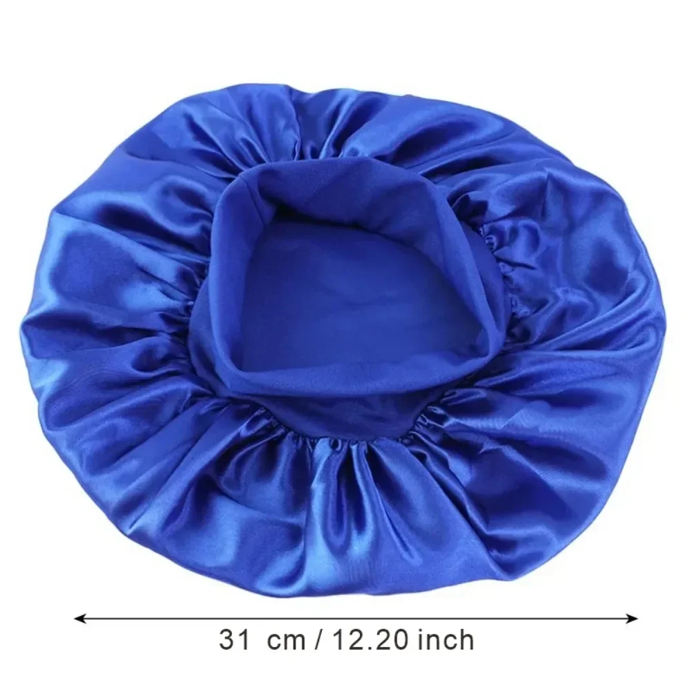 Cappello da notte solido in raso elastico contralto 1 pz Cuffia per la cura dei capelli Berretto da notte Multi-colore riutilizzabile Accessori per cuffia da notte per la casa delle donne