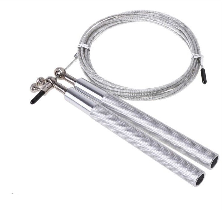 Crossfit fast Jump Rope Skip Snelheid skipping Touwen met Extra Snelheid Kabel Kogellagers Home Gym Training: Aluminum Silver