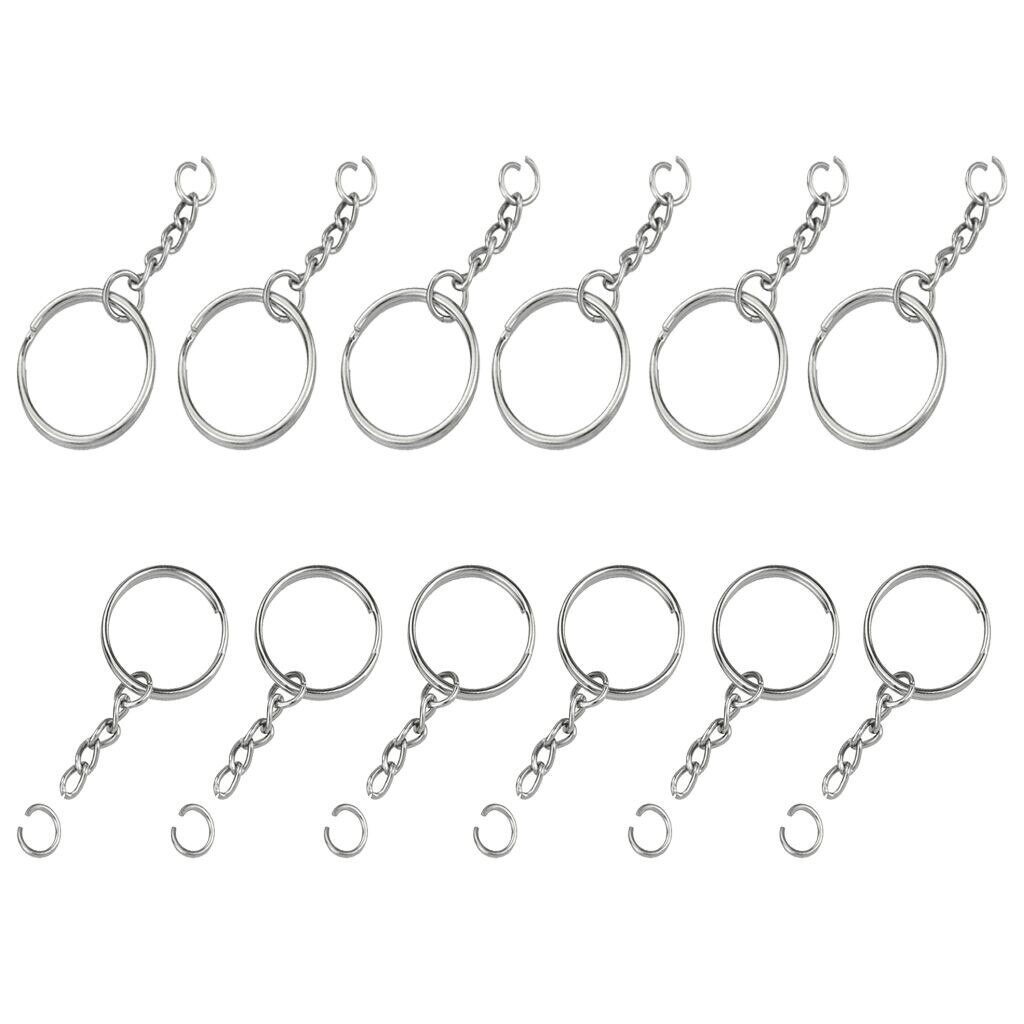 100pcs/lot Key Chain Key Ring keychain Bronze Rhodium Gold 28mm Long Round Split Keyrings Keychain Jewelry Making DIY