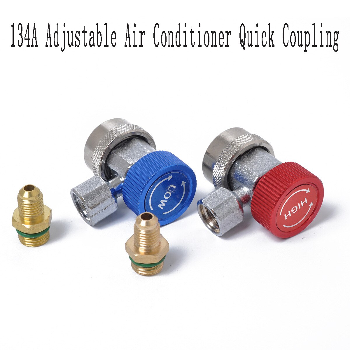 134A Adjustable Air-conditioning Quick Coupling Refrigerant Meter Fluoride Valve (a Pair of Red and Blue) Refrigeration Tools