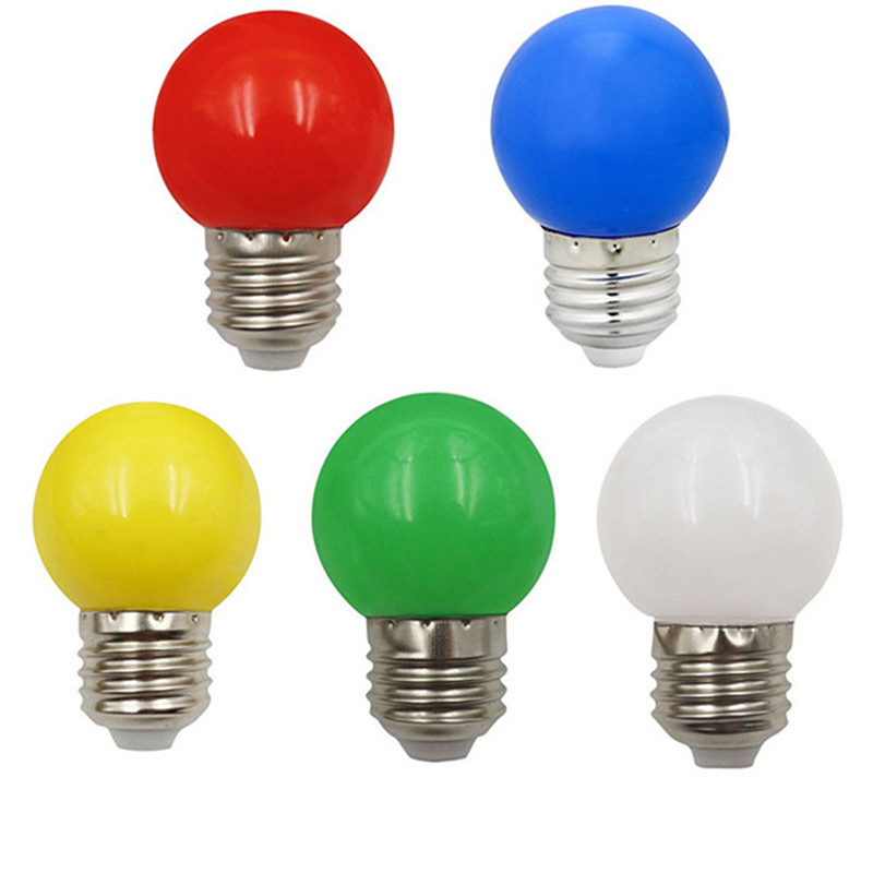 Farvet led-pære  e27 220v g45 3w 6 farver rgb-lampe led-lampe dekoration julelamper husholdningspære
