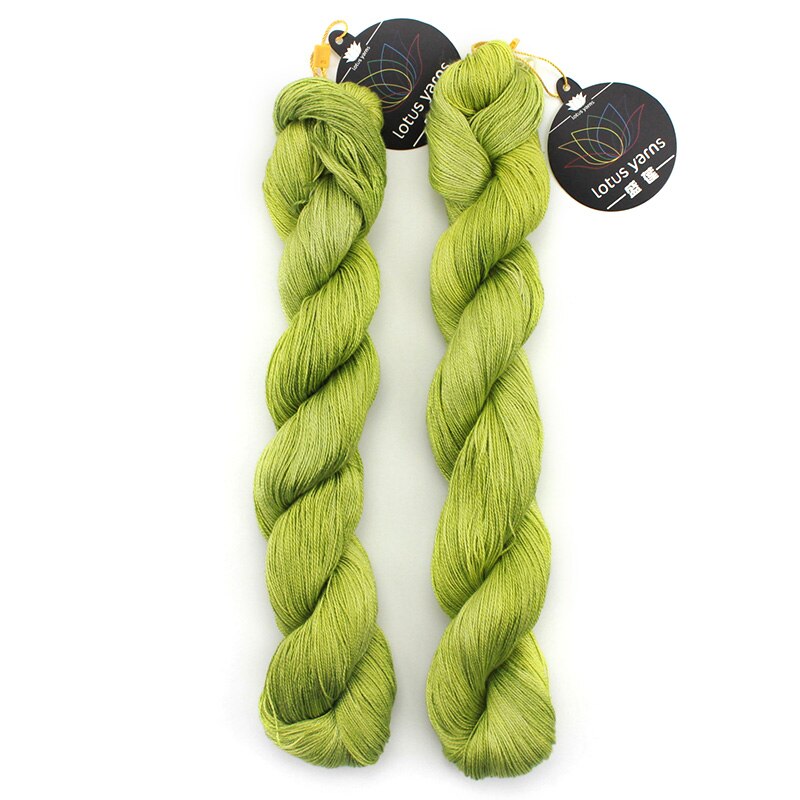 Madeja-hilo de seda pintado a mano, 50g, para tejer a mano, encaje de ganchillo, peso Natural, 22: Olive