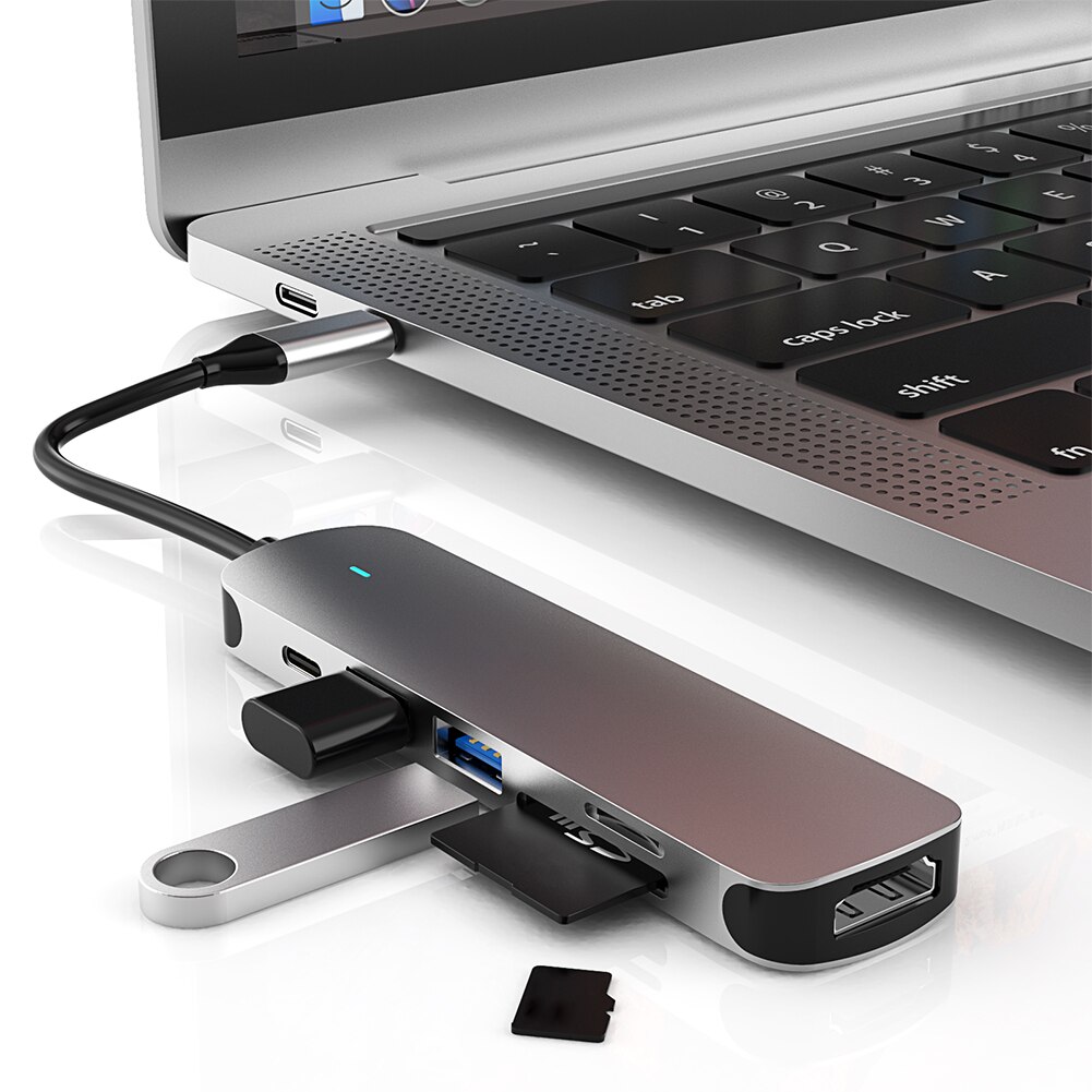 6 In 1 TYPE-C Hub Converter Usb 2.0 Usb 3.0 Sd Tf Reader 4K Hdmi Pd Splitter Meerdere Hoge snelheid Expander Adapter