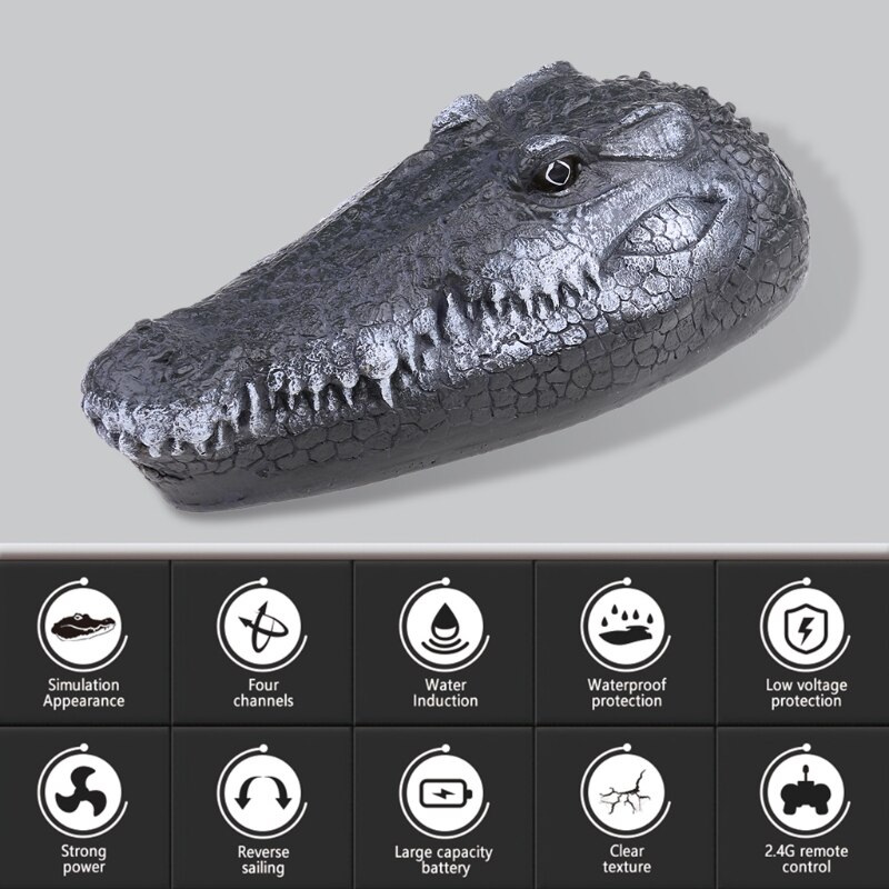V005 2.4G 4CH Afstandsbediening Elektrische Rc Boot Met Simulatie Krokodil Hoofd Spoof Speelgoed Halloween Decor
