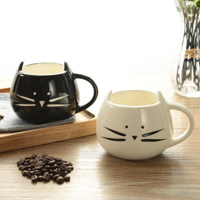 400 Ml Leuke Kat Dier Koffie Melk Mok Creatieve Keramische Kopjes Porselein Thee Mokken Ontbijt Drinkware Leuke Cadeaus