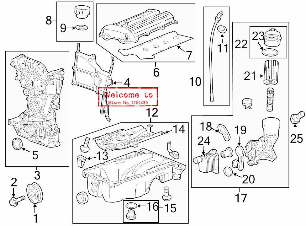 (6pcs/set) Engine Oil Cooler Gasket ORIGINAL Replacement Kit Seal 55565385 For Chevrolet Cruze Sonic Trax Encore 1.4T Astra