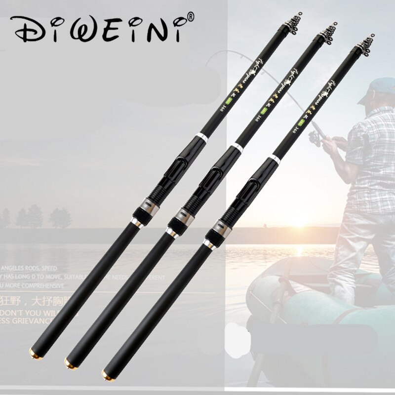 Superhard Draagbare 2.4m 3.0m 3.6m 4.5m 5.4m 6.3m 7.2m Carbon Telescopische Hengel zee Hengels Hengel Spinning Hengel