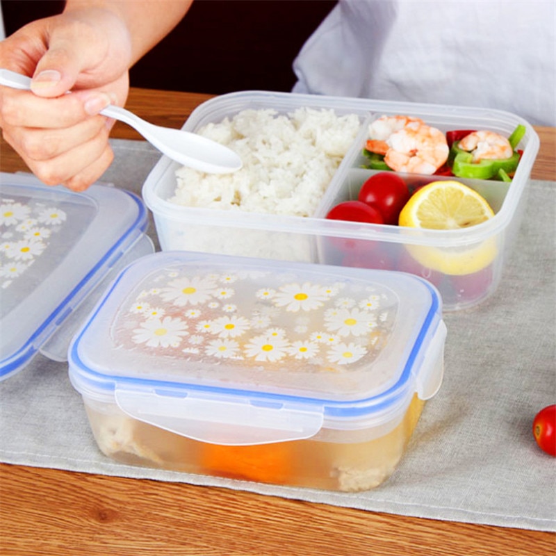 Hittebestendig Verzegelde Lunchbox Gezonde Plastic Voedsel Container Magnetron Bento Box Koelkast Transparante Soep Opbergdoos