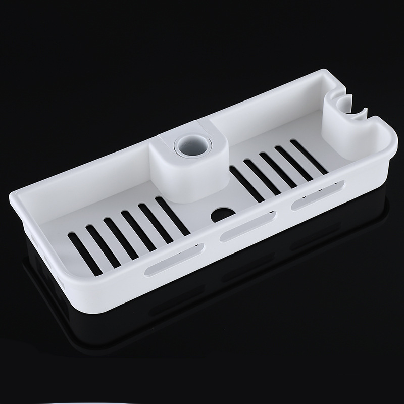 Badkamer Douche Opbergrek Organizer Geen Boren Hefstang Douchekop Houder Douchegel Shampoo Lade Houder Paalplanken: Light Grey