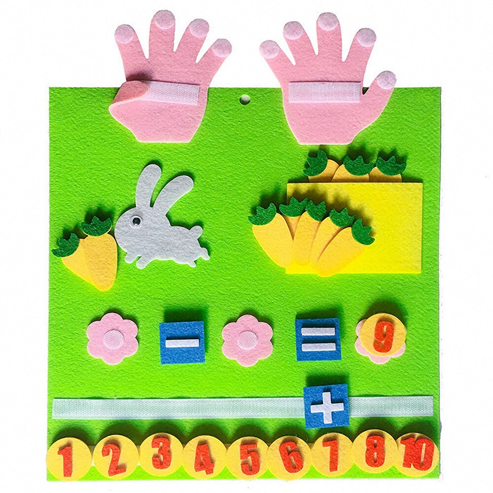 Children DIY Non-woven Numbers Counting Toy Digital Add Subtract Felt Craft Math Toys Kids Educational Teaching Aid Montessori: A