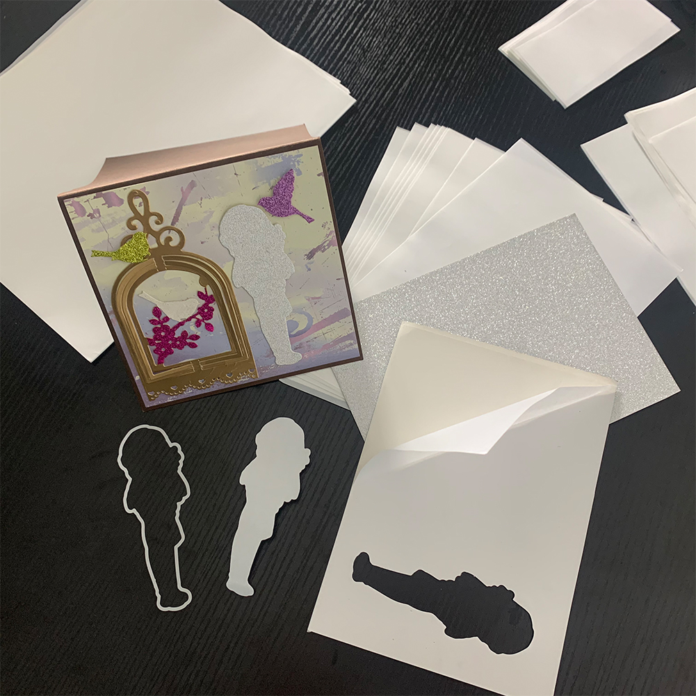 10 Sheets/pack 4 Sizes Clear Double Sided Adhesive Sheets for Diy Sticker Card Making Embossing Stencil Photo Albums