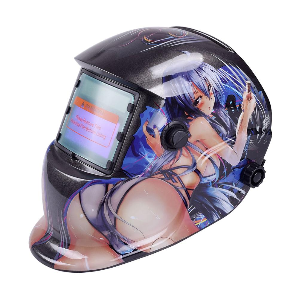 Tacklife-Máscara de Soldadura con función de oscurecimiento automático, casco de soldadura de potencia automática, modo de soldadura de molienda: Púrpura