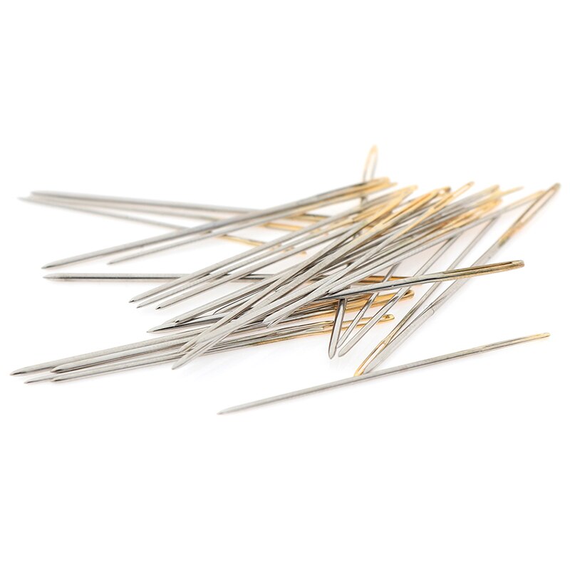 30 unids/caja Bordado dorado tela Cruz puntada tela agujas tamaño 22 24 26 # accesorios de costura