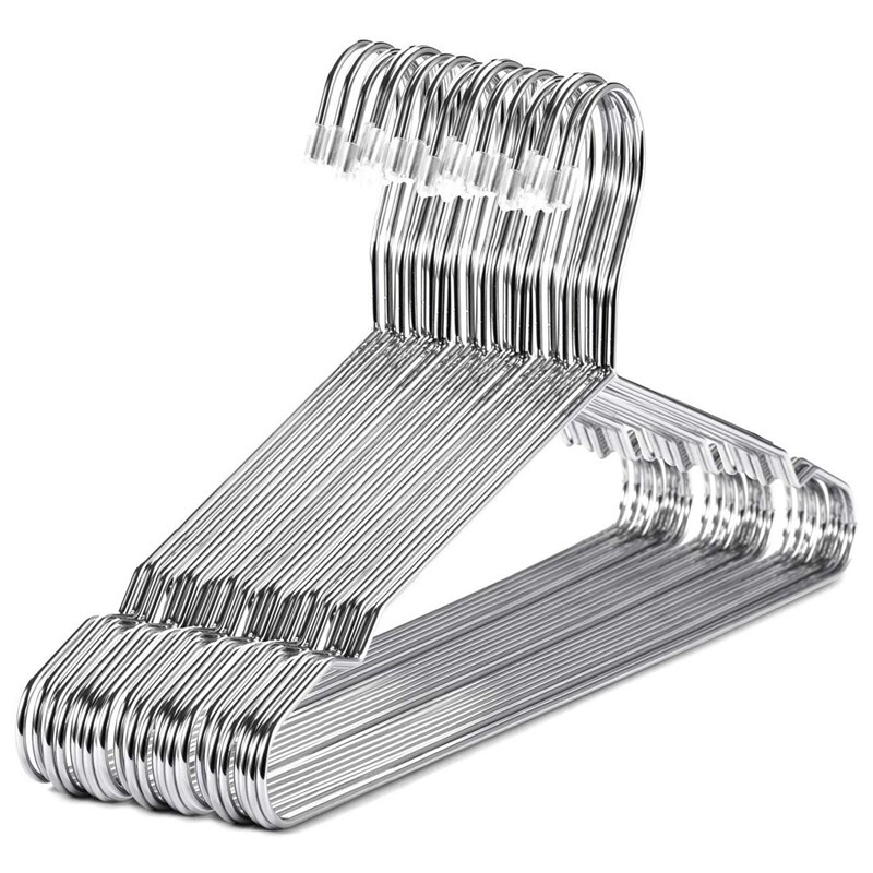 Perchas de 20 piezas de acero inoxidable para ropa, gancho para ahorrar espacio, estándar, 40 cm: Default Title